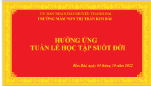 Trường mầm non thị trấn Kim Bài hưởng ứng tuần lễ học tập suốt đời năm 2022